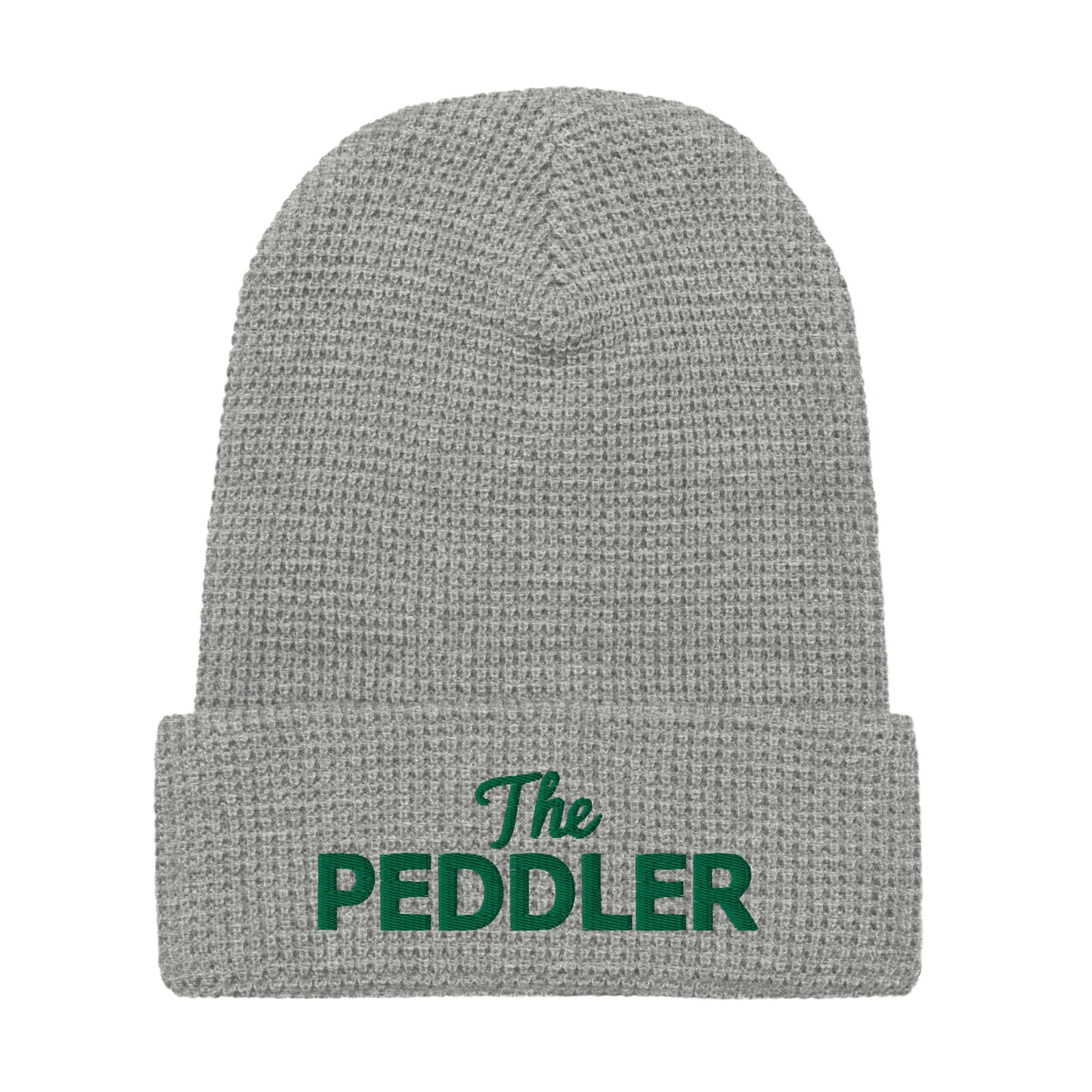 Waffle beanie - Heather Grey & Kelly Green